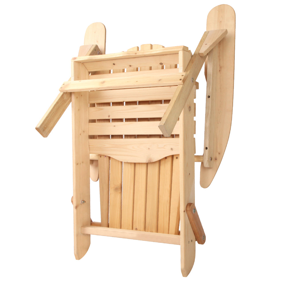 Set of 2 Adirondack Foldable Outdoor Armchairs - Natural - Homecoze
