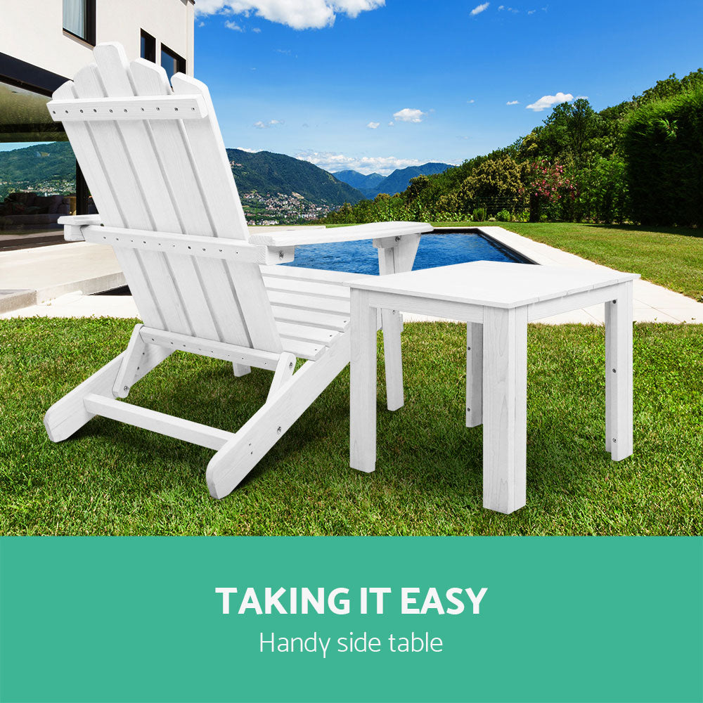 Adirondack Outdoor Side Table - White - Homecoze