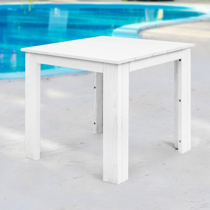 Outdoor Wooden Side Table - White Homecoze