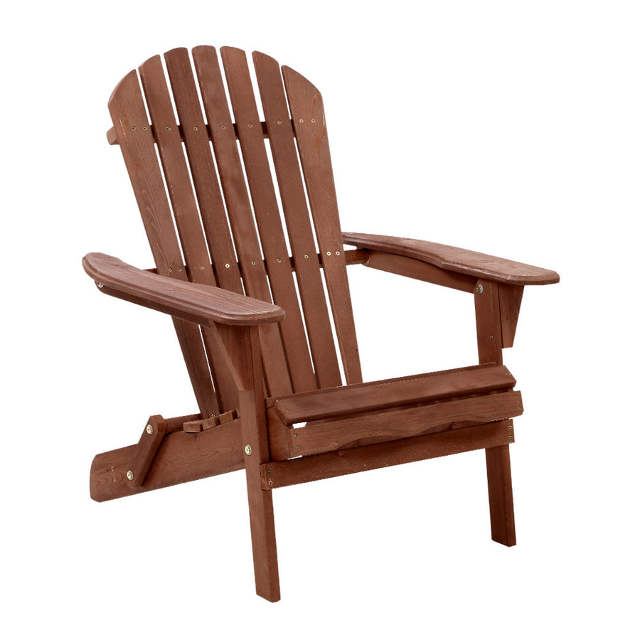 Adirondack Foldable Beach Chair Sun Lounge - Brown Homecoze
