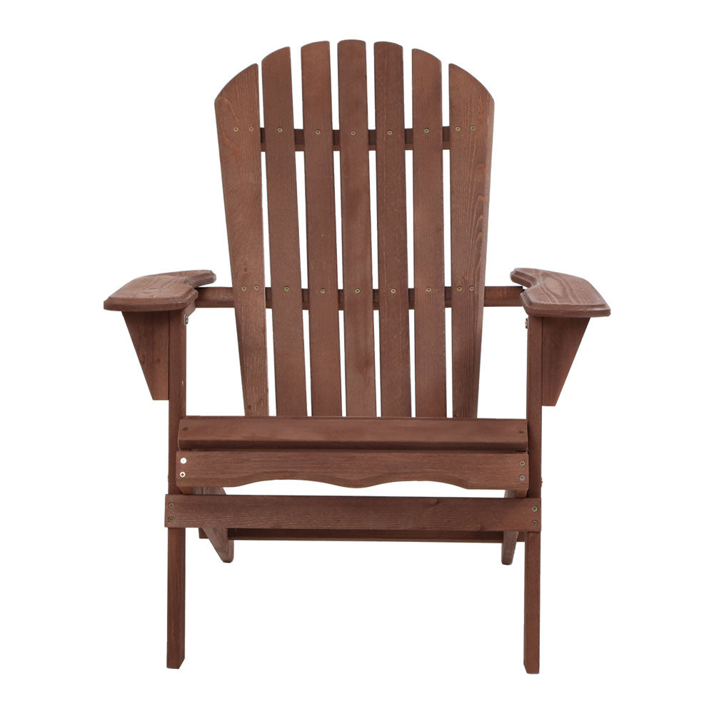 Adirondack Foldable Outdoor Armchair - Brown - Homecoze