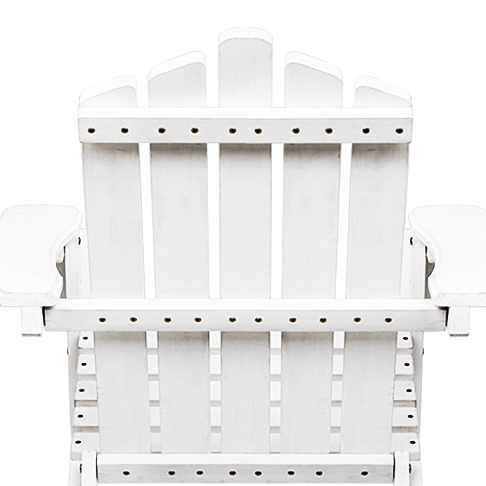 5PC Adirondack Armchairs with Leg Rests & Side Table Set - White - Homecoze