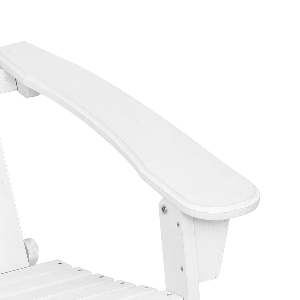 5PC Adirondack Armchairs with Leg Rests & Side Table Set - White - Homecoze