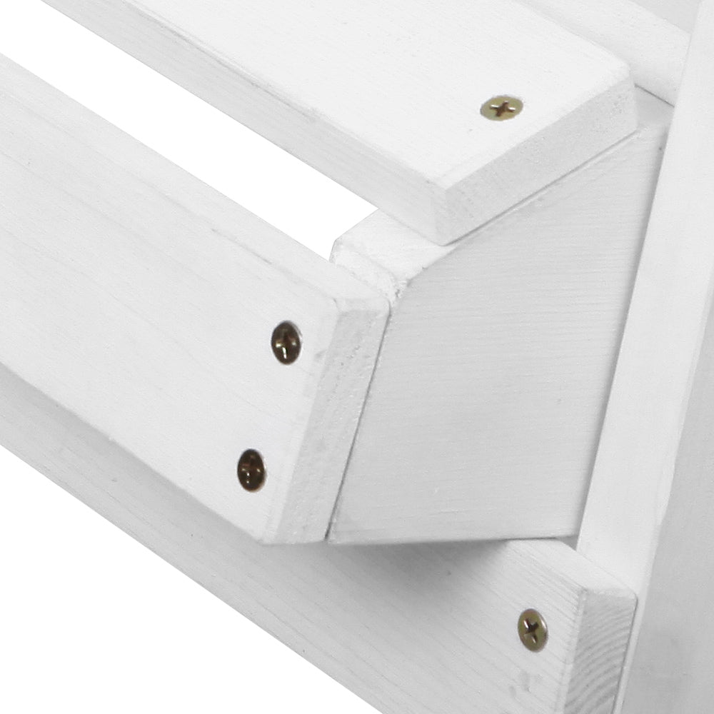 5PC Adirondack Armchairs with Leg Rests & Side Table Set - White - Homecoze