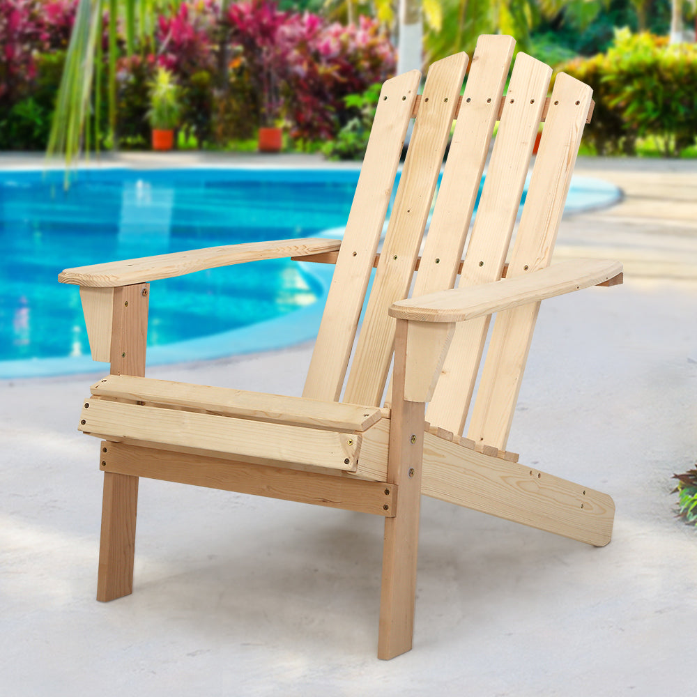 Adirondack Beach Chair Sun Lounge - Natural Homecoze