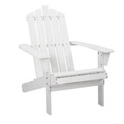 Adirondack Wooden Outdoor Armchair - White - Homecoze