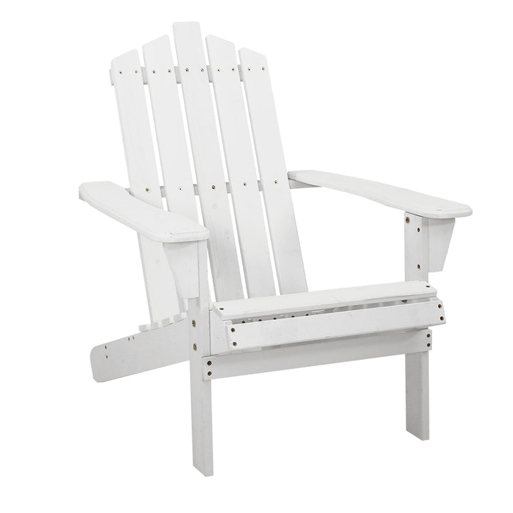 Adirondack Beach Chair Sun Lounge - White Homecoze