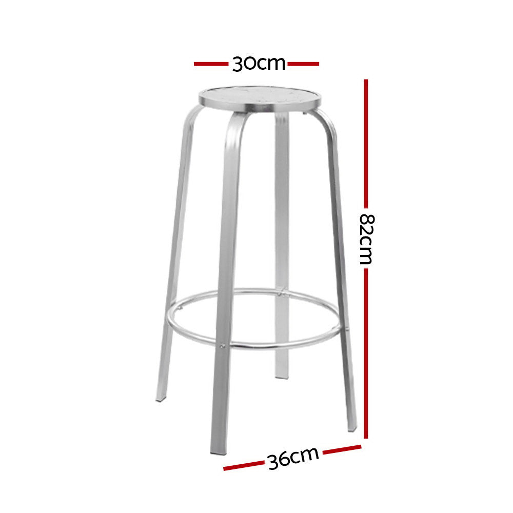 Set of 2 Aluminum Bar Stools for Indoor or Outdoor Patio Bistro Kitchen & Cafe Homecoze