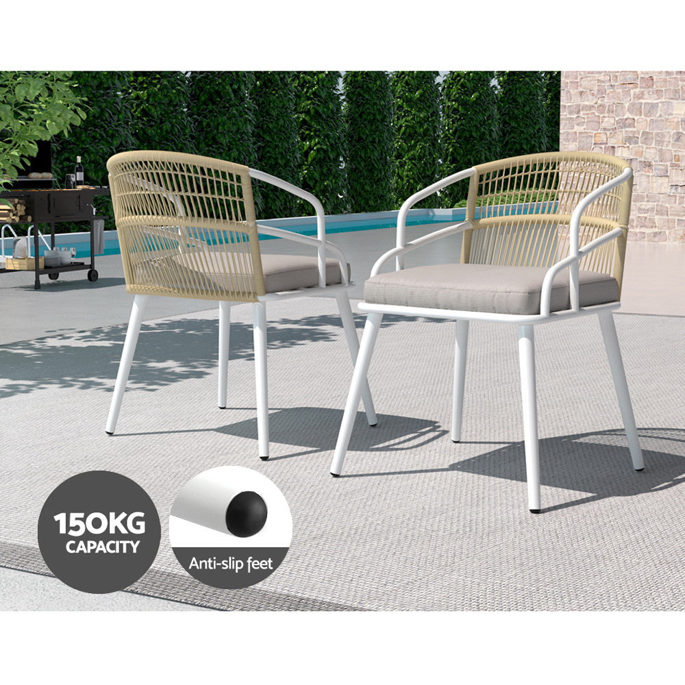 5PC Premium Outdoor Dining Set Aluminum Frame Table & Chair Furniture Set Homecoze