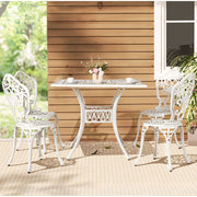 5PC Outdoor Patio Furniture Vintage Style Bistro Table & Chair Set - White - Homecoze