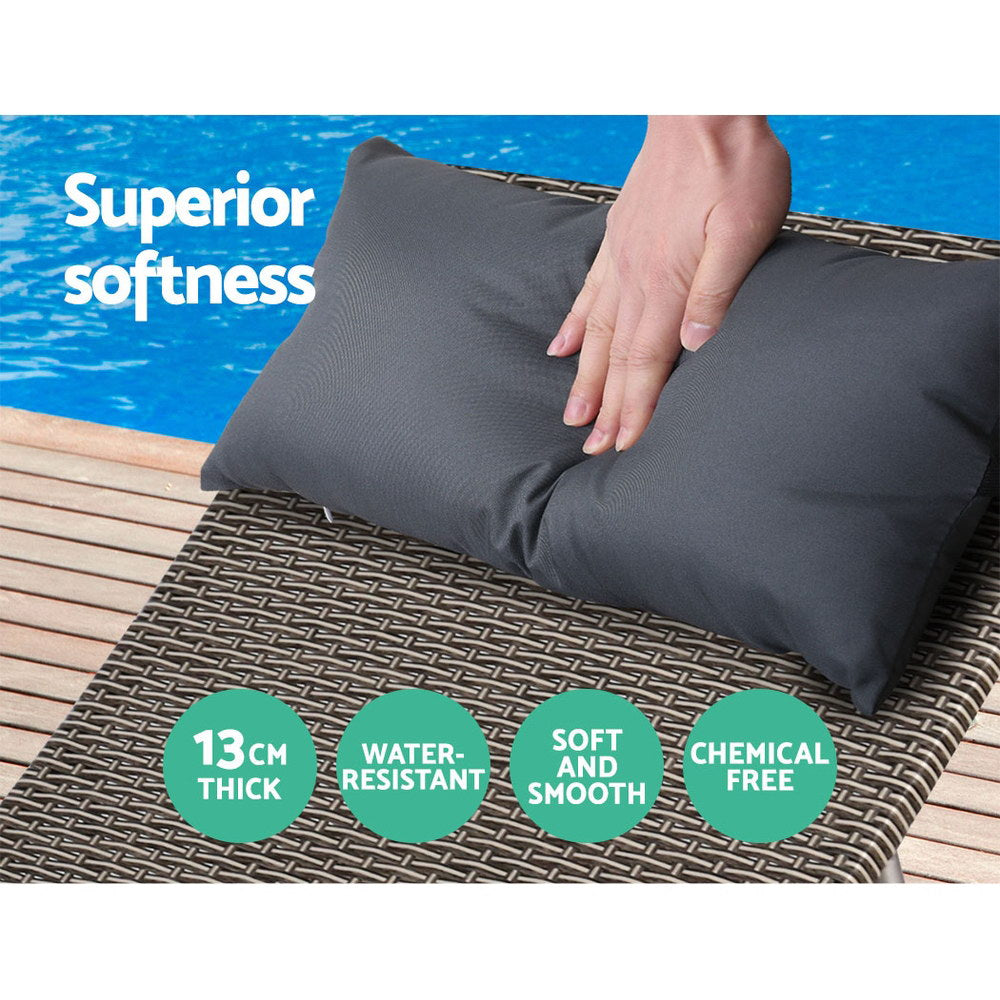 Wicker Sun Lounge with Armrests - Brown/Beige - Homecoze