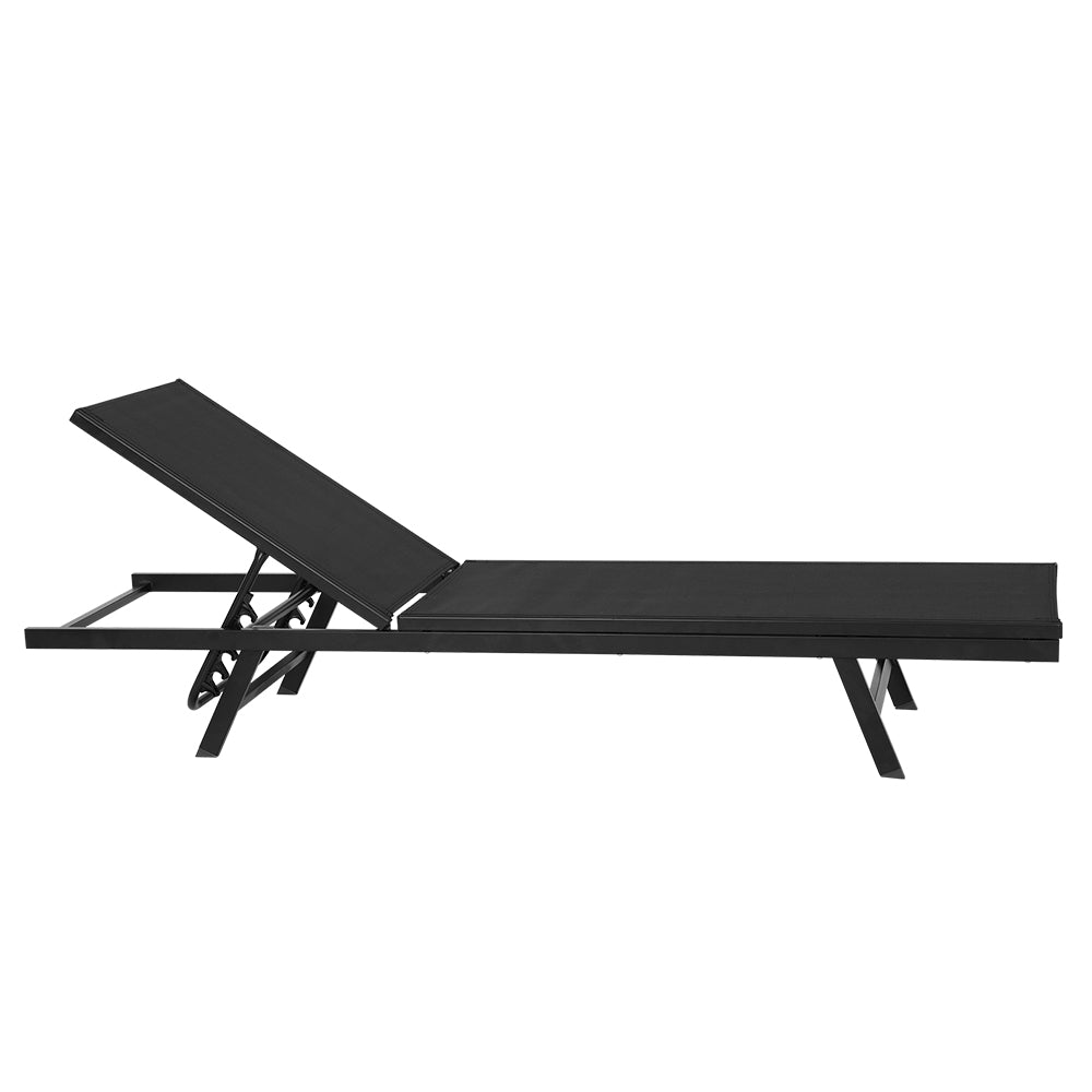 Sun Lounger Day Bed Outdoor Patio Pool Chair Furniture - Black Homecoze