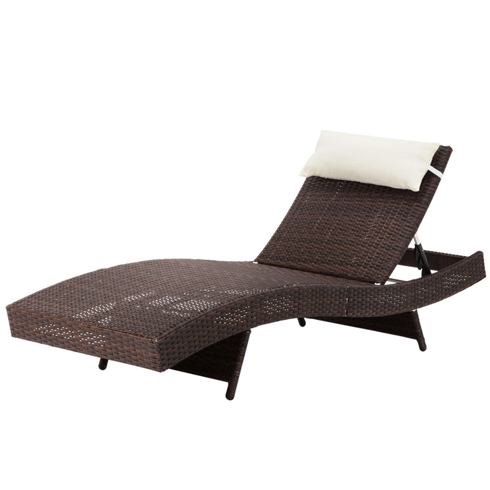 Wicker Sun Lounge - Brown - Homecoze