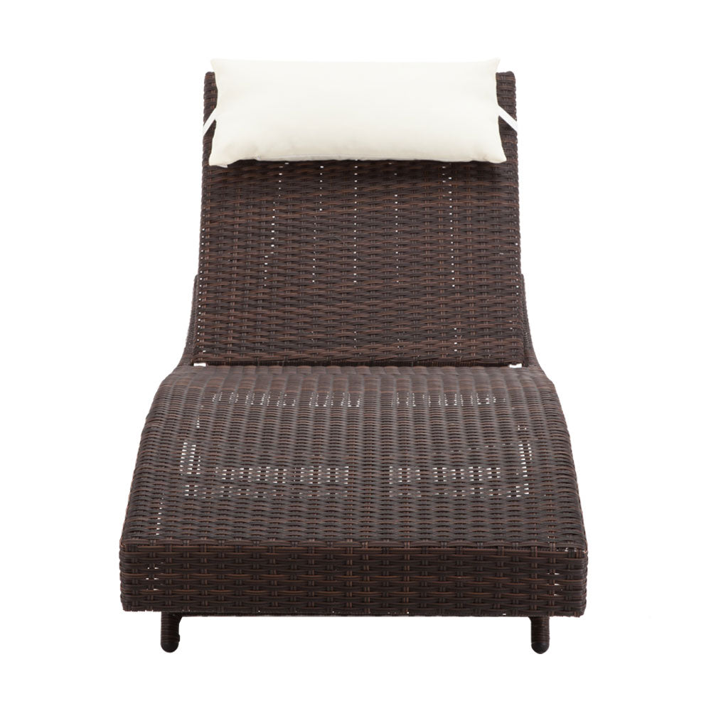 Wicker Sun Lounge - Brown - Homecoze