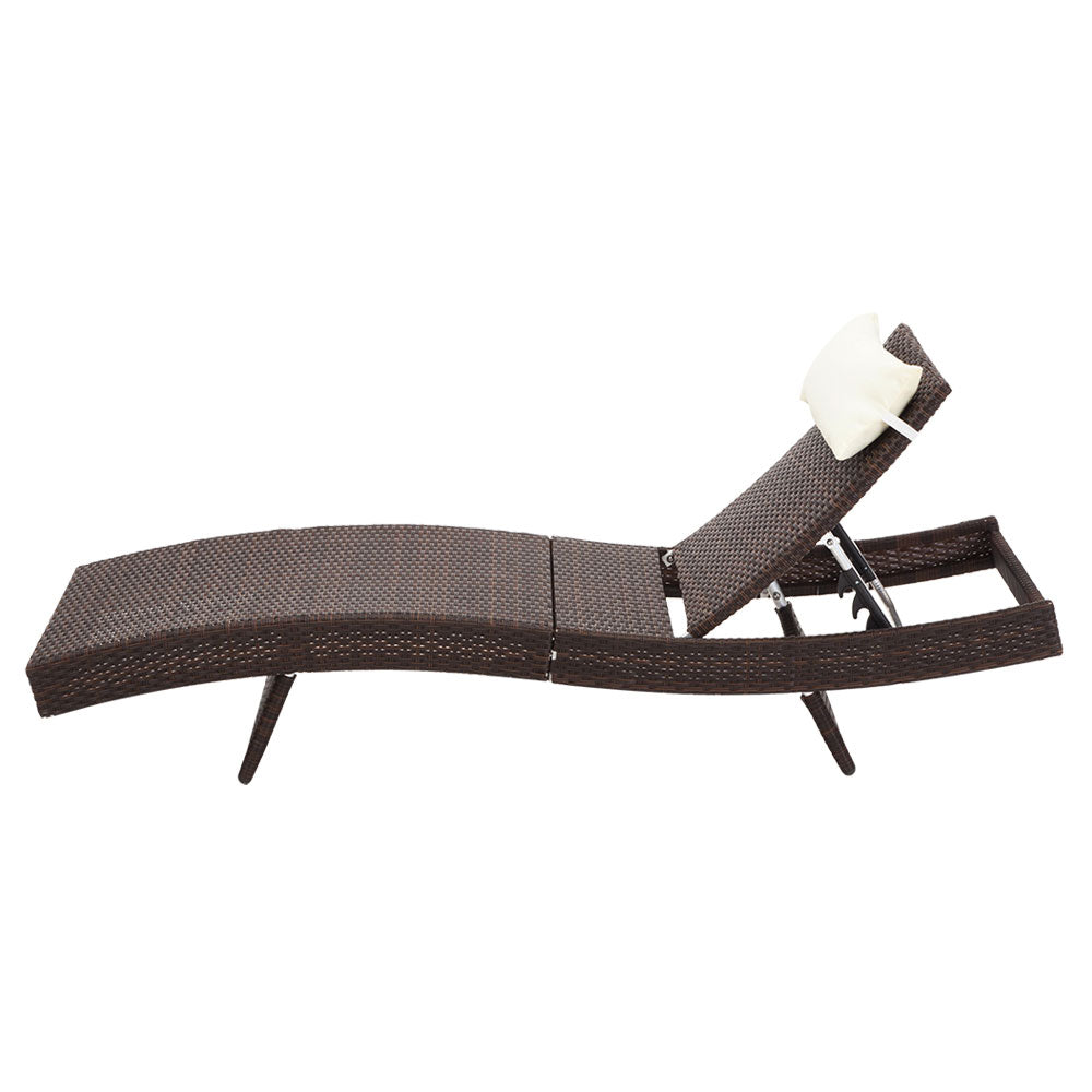 Wicker Sun Lounge - Brown - Homecoze