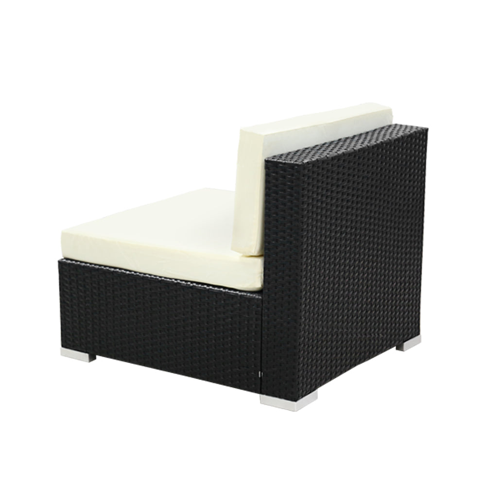 3 Piece Outdoor Wicker Sofa Chair Set - Black - Homecoze