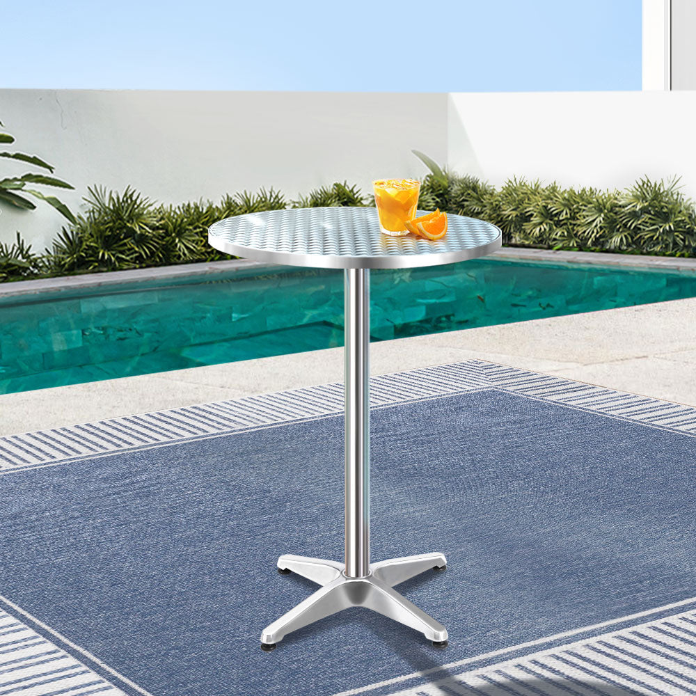 Round Aluminium Outdoor 60cm Bar Table - Homecoze