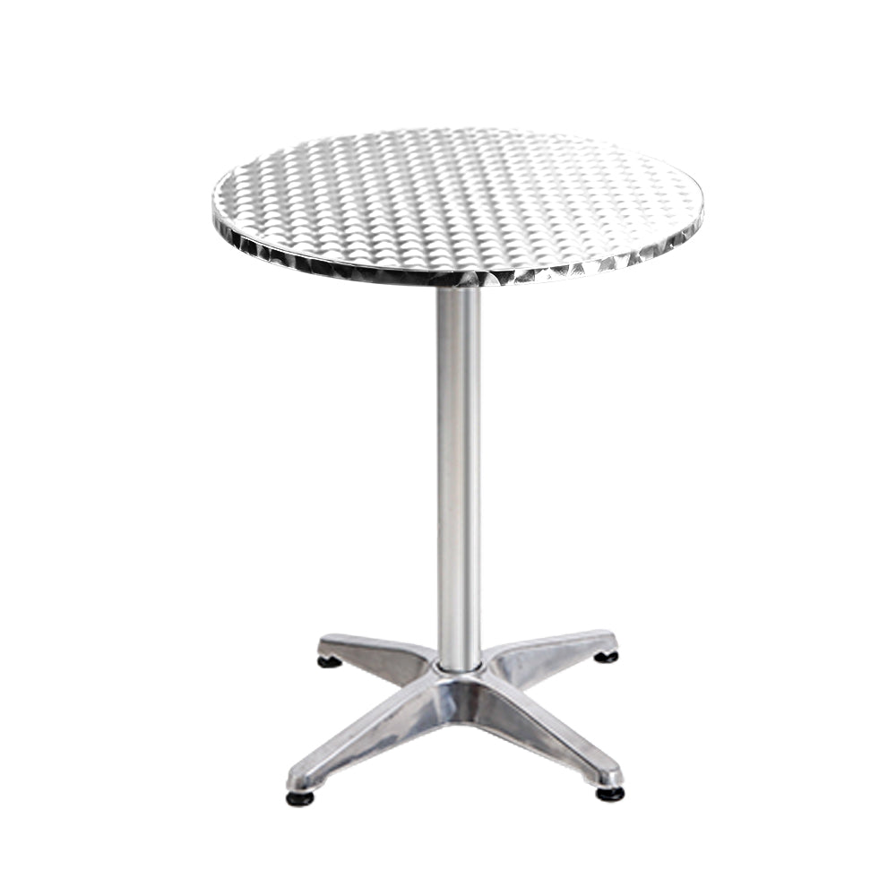Set of 2 Round Aluminium Outdoor 60cm Bar Tables - Homecoze