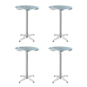Set of 4 Round Aluminium Outdoor 60cm Bar Tables - Homecoze