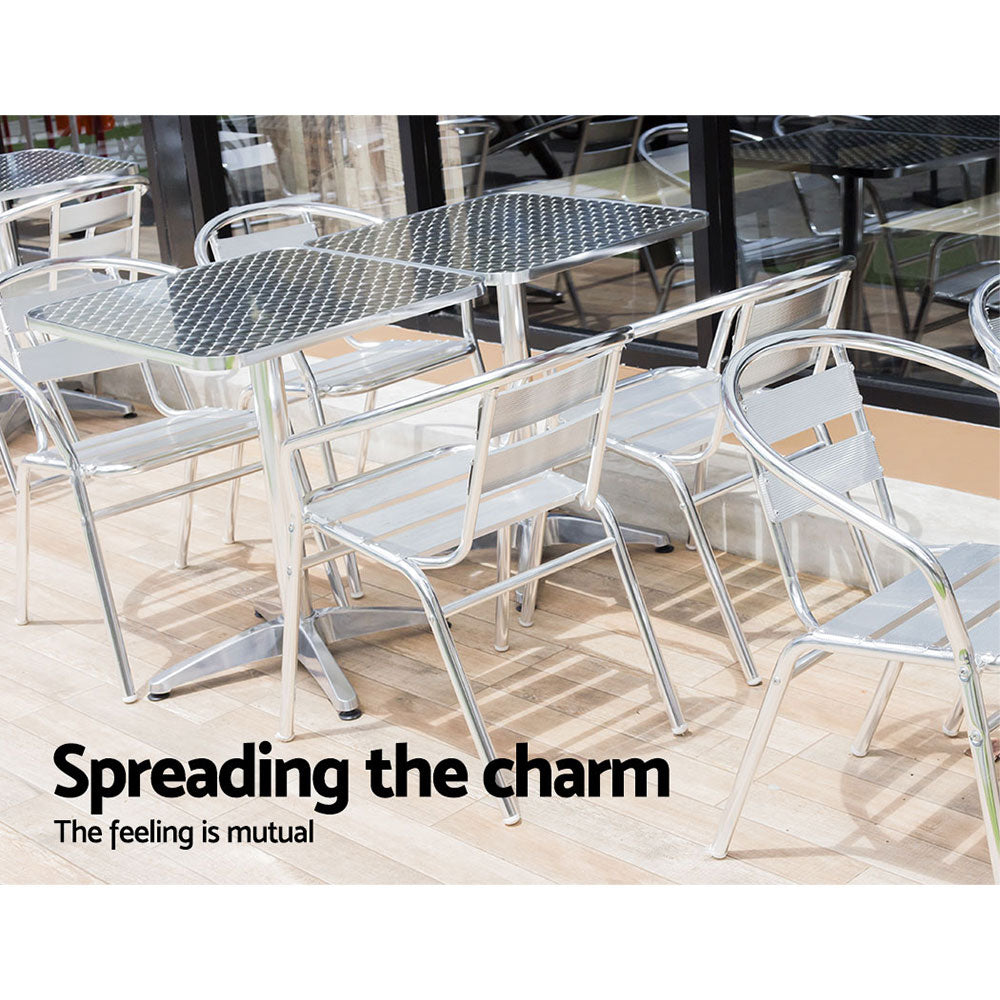 Square Aluminium Outdoor 60cm Bar Table - Homecoze