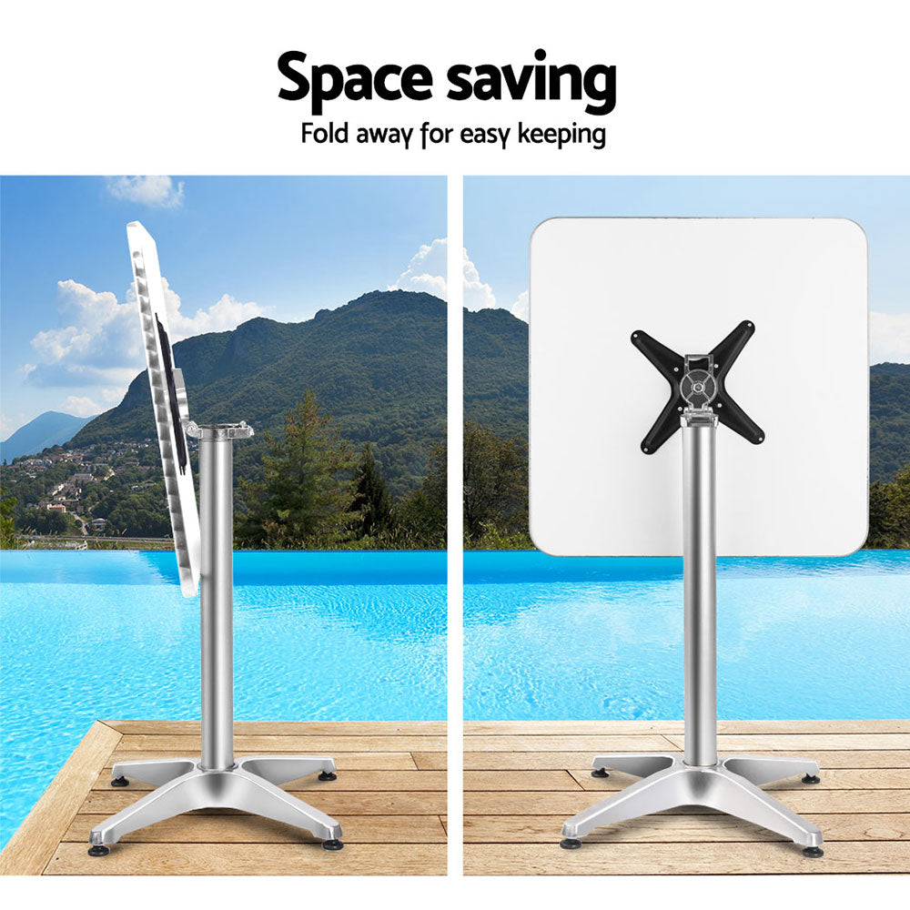 Square Aluminium Outdoor 60cm Bar Table - Homecoze