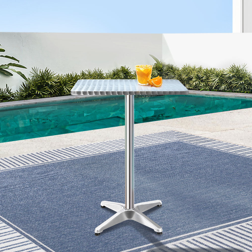 Square Aluminium Outdoor 60cm Bar Table - Homecoze