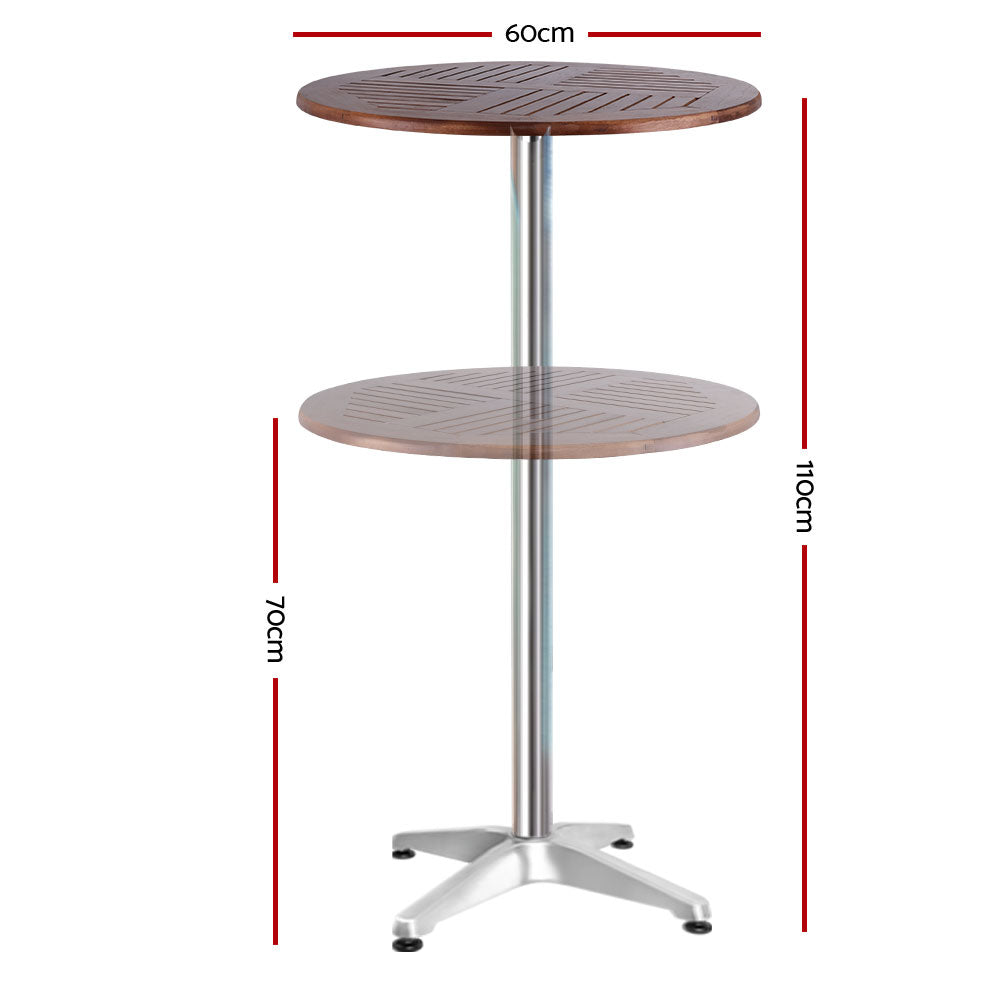 Adjustable Height Outdoor 60cm Bar Table Homecoze