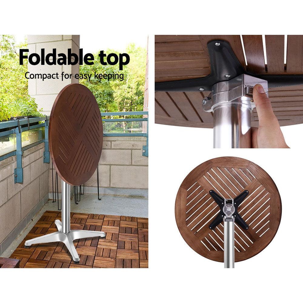 Adjustable Height Outdoor 60cm Bar Table - Homecoze