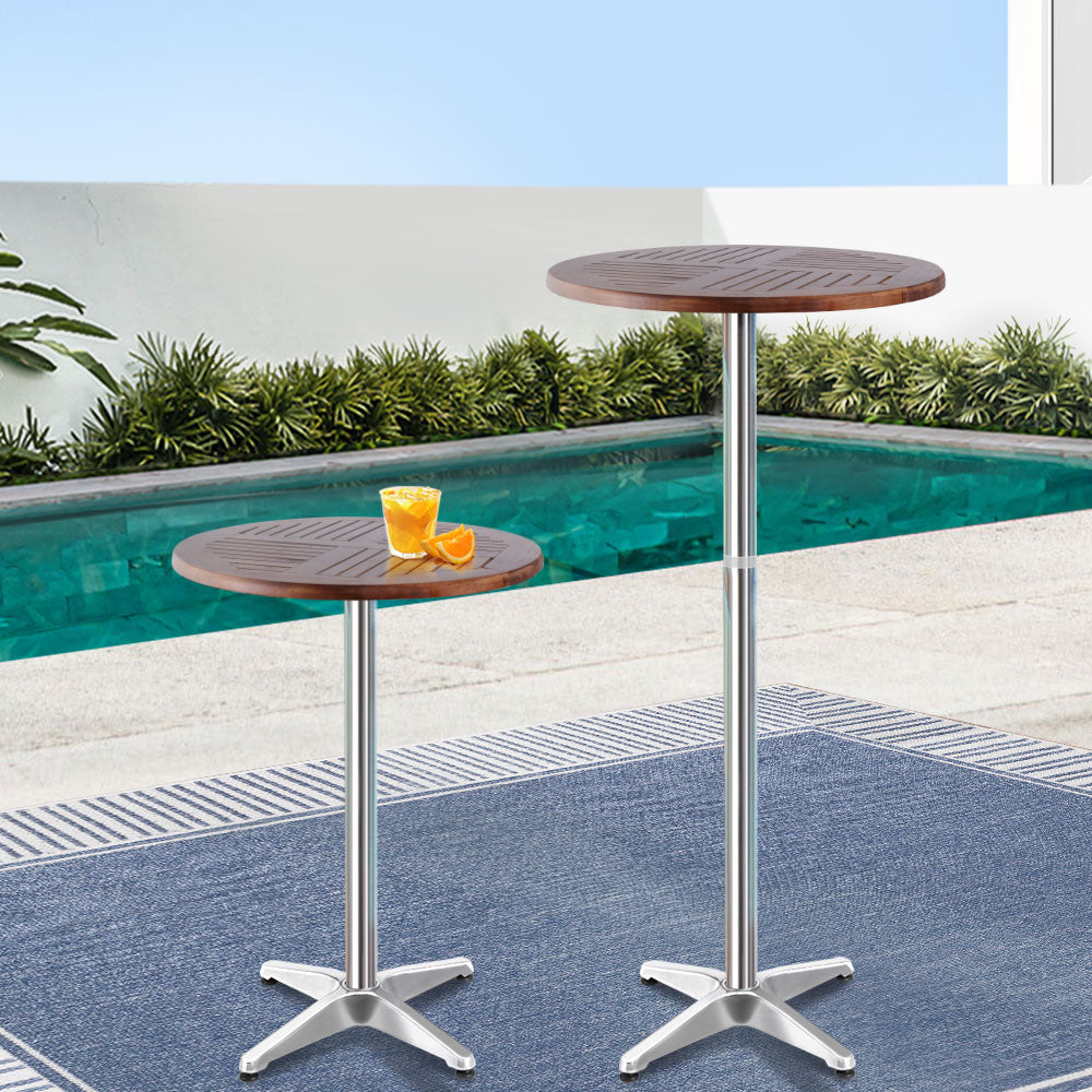 Adjustable Height Outdoor 60cm Bar Table - Homecoze