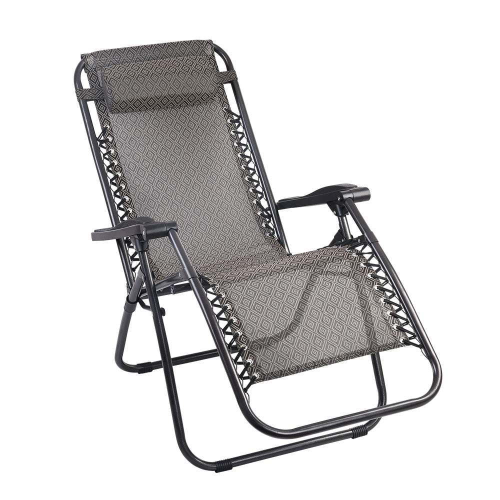 Outdoor Recliner Zero Gravity Chair - Beige/Brown - Homecoze