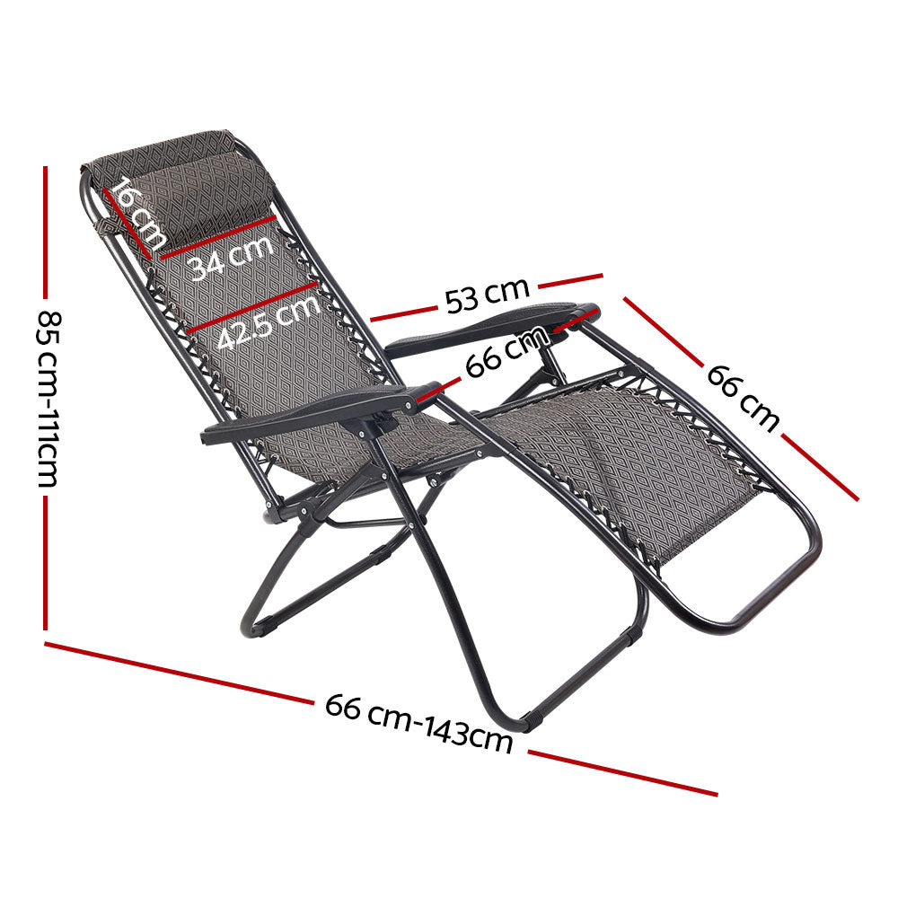 Outdoor Recliner Zero Gravity Chair - Beige/Brown - Homecoze