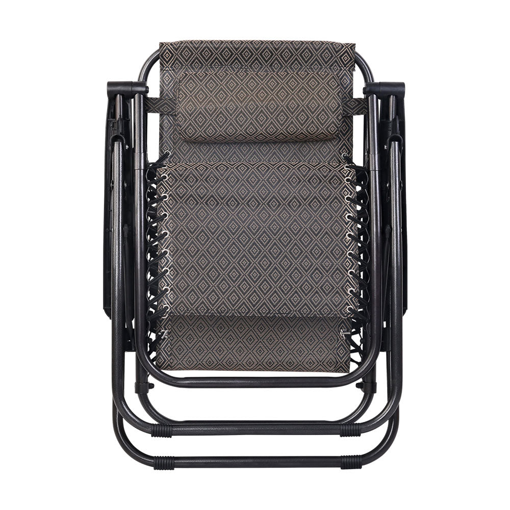 Outdoor Recliner Zero Gravity Chair - Beige/Brown - Homecoze