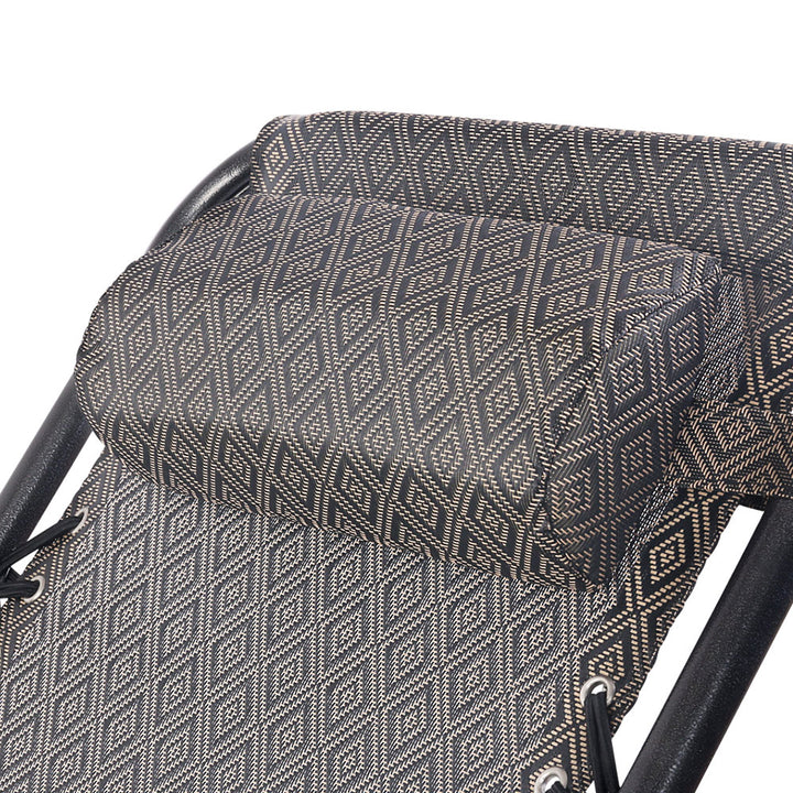 Zero Gravity Reclining Sun Lounge Sofa Chair - Black & Beige Homecoze
