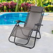 Outdoor Recliner Zero Gravity Chair - Beige/Brown - Homecoze