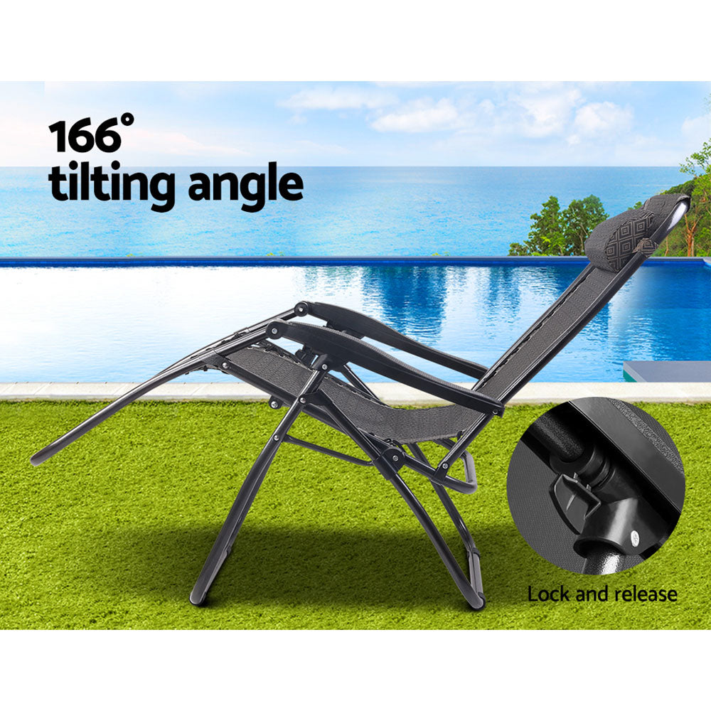 Outdoor Recliner Zero Gravity Chair - Beige/Brown - Homecoze
