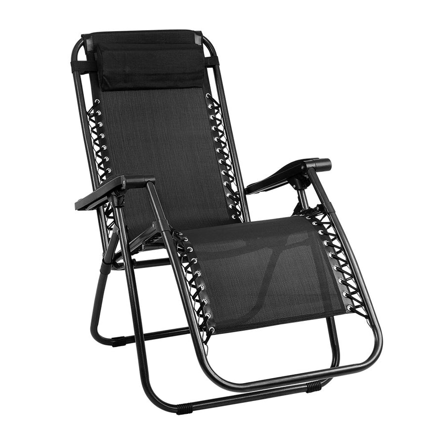 Zero Gravity Reclining Sun Lounge Sofa Chair - Black Homecoze