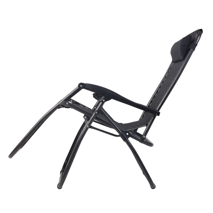 Set of 2 Zero Gravity Reclining Sun Lounge Sofa Chair - Black Homecoze