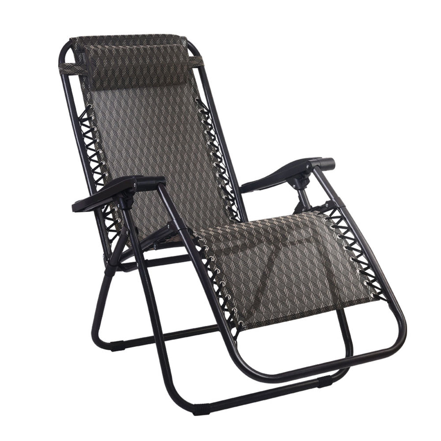 Zero Gravity Reclining Sun Lounge Sofa Chair - Grey Homecoze