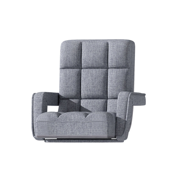 Floor Sofa Reclining Gaming Chair with Swivel Base - Grey Homecoze