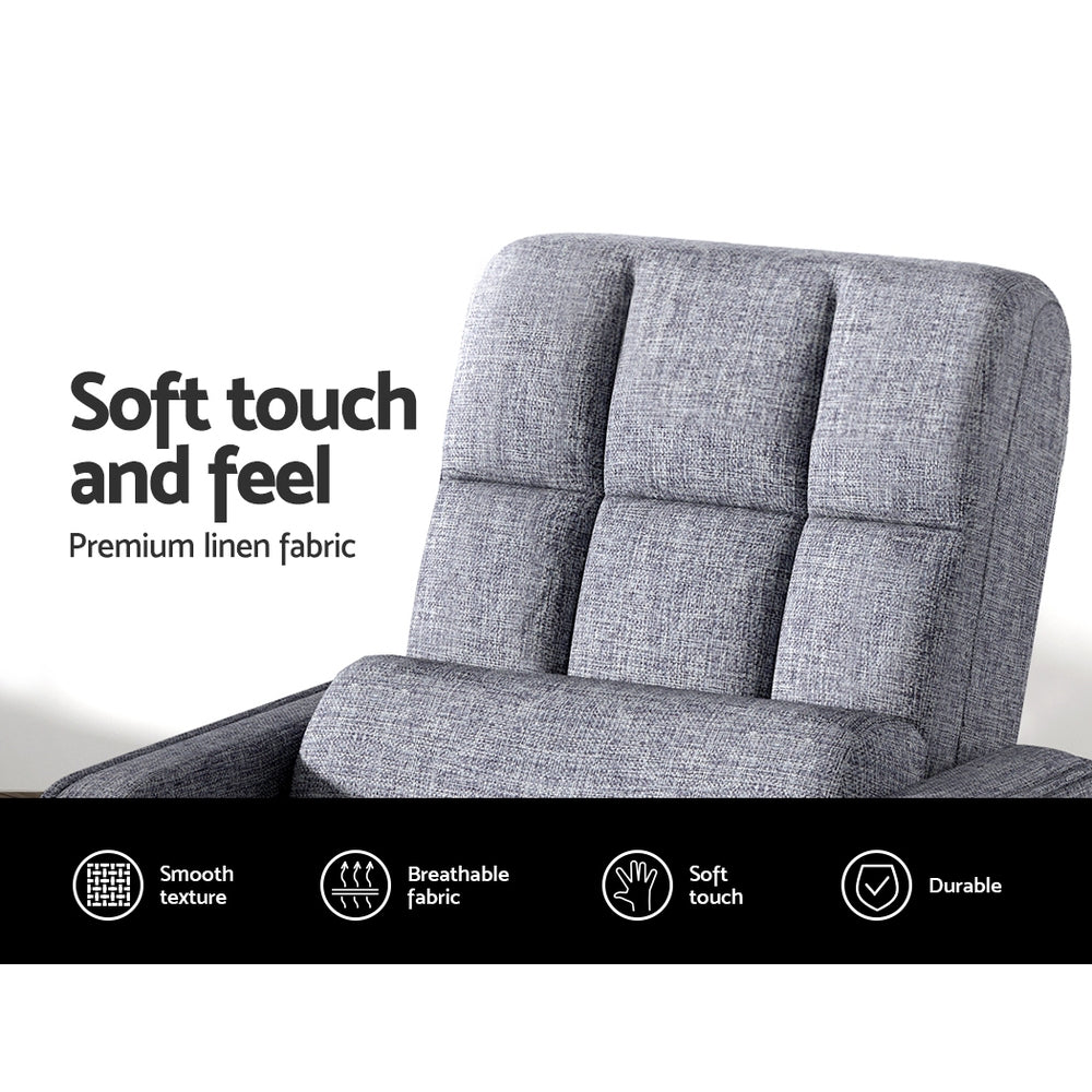 Floor Sofa Reclining Gaming Chair with Swivel Base - Grey Homecoze