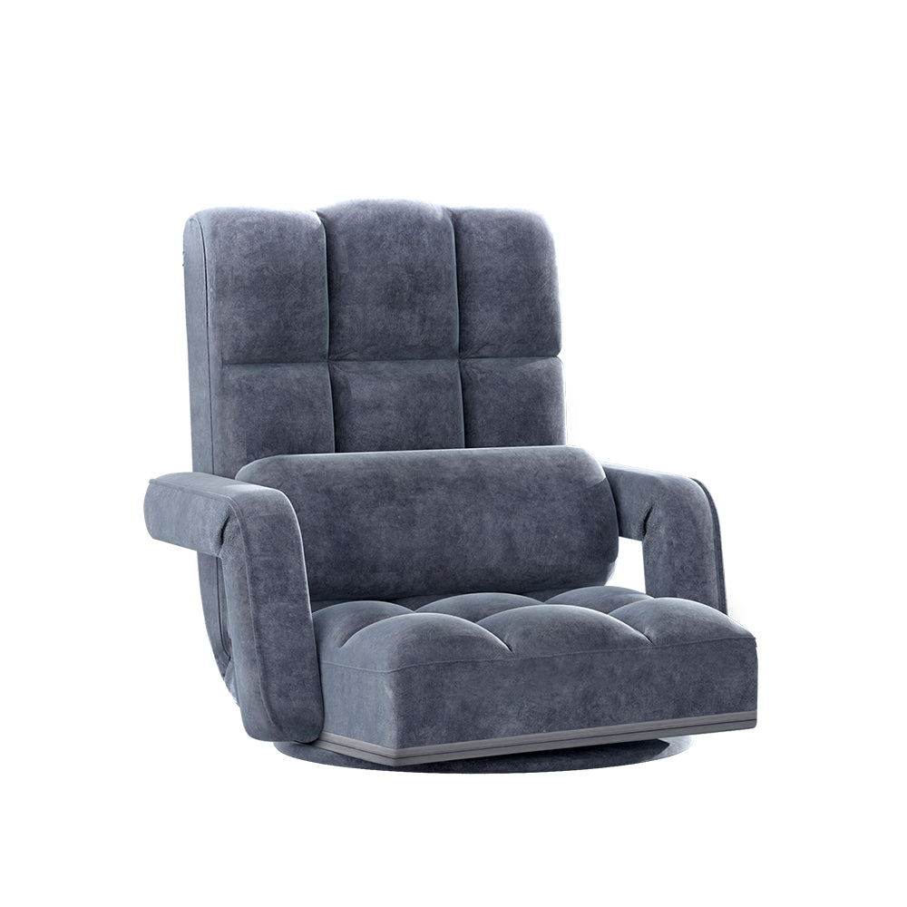 Floor Sofa Reclining Gaming Chair with Swivel Base - Charcoal Homecoze