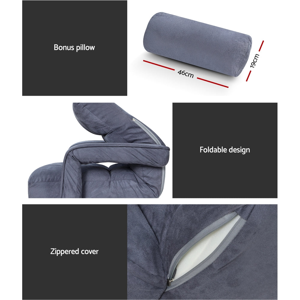 Floor Sofa Reclining Gaming Chair with Swivel Base - Charcoal Homecoze