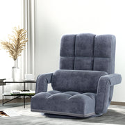 Floor Sofa Reclining Gaming Chair with Swivel Base - Charcoal Homecoze