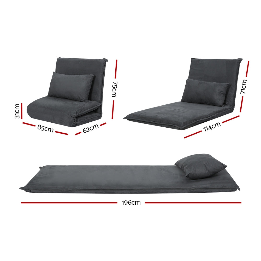 Floor Sofa Bed Gaming Lounge Recliner Chair Folding Foam Camping Bed Homecoze