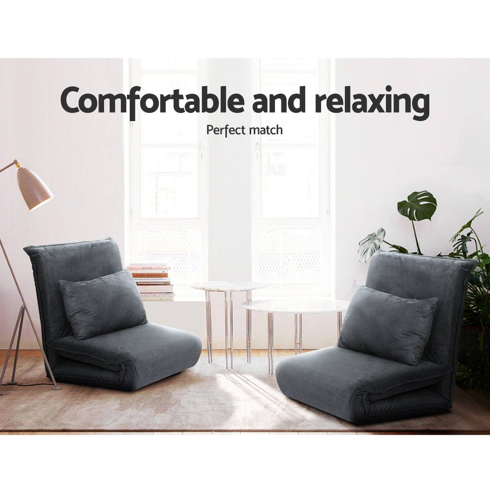 Floor Sofa Bed Gaming Lounge Recliner Chair Folding Foam Camping Bed Homecoze