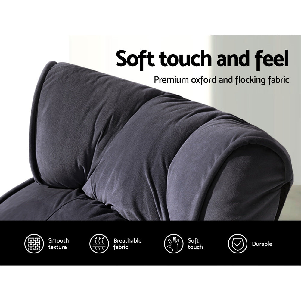 Adjustable Gaming Lounger with Arms - Charcoal Homecoze