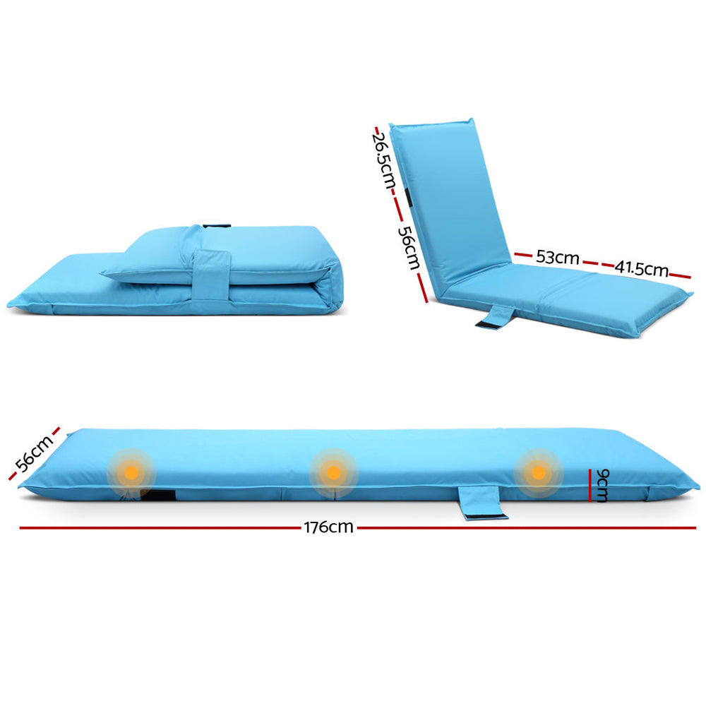 Adjustable Beach Sun Pool Lounger - Blue Homecoze