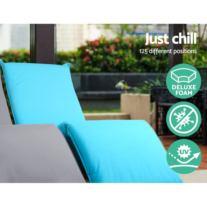 Adjustable Beach Sun Pool Lounger - Blue Homecoze