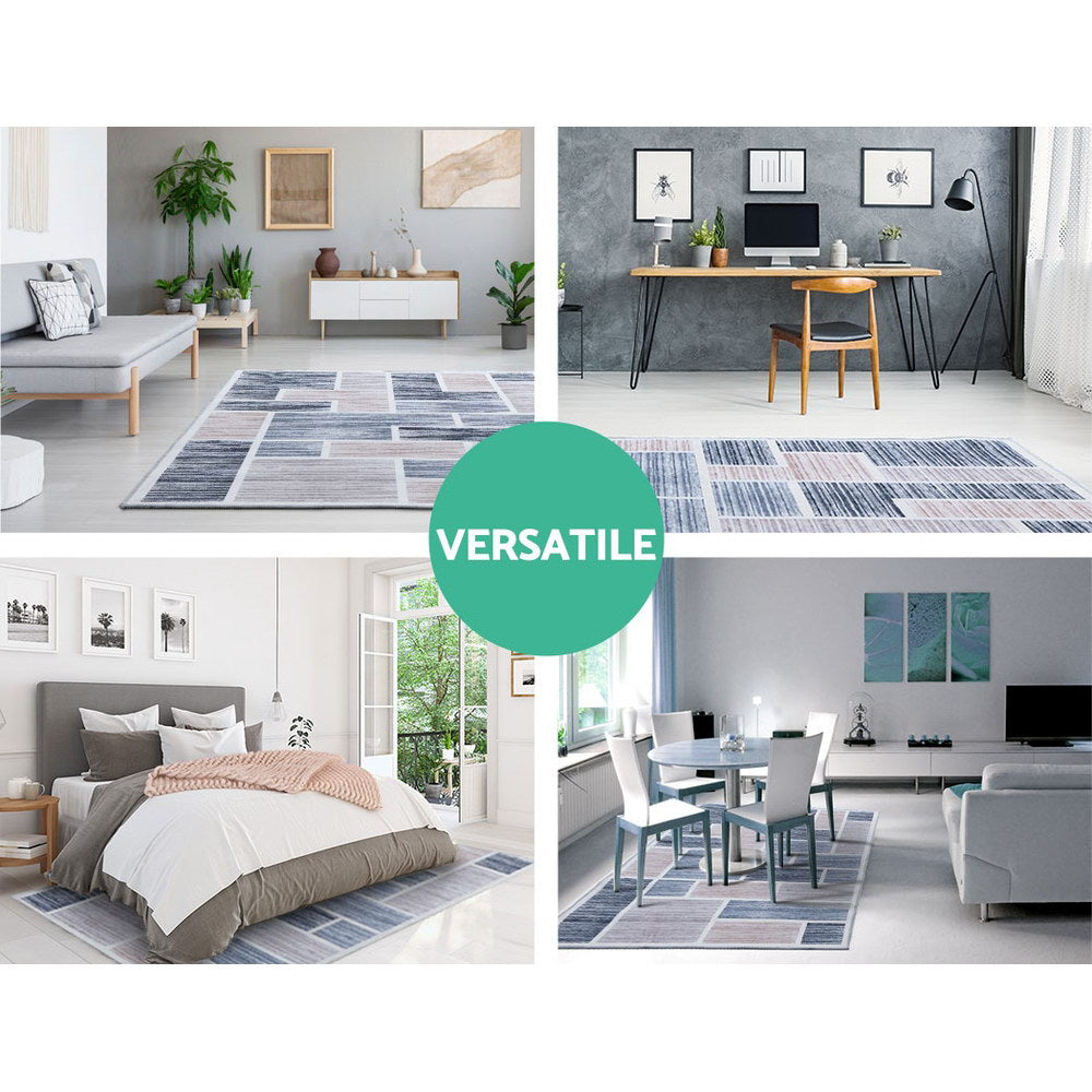 Medium Modern Block Floor Rug Area Mat 120 x 170cm Homecoze