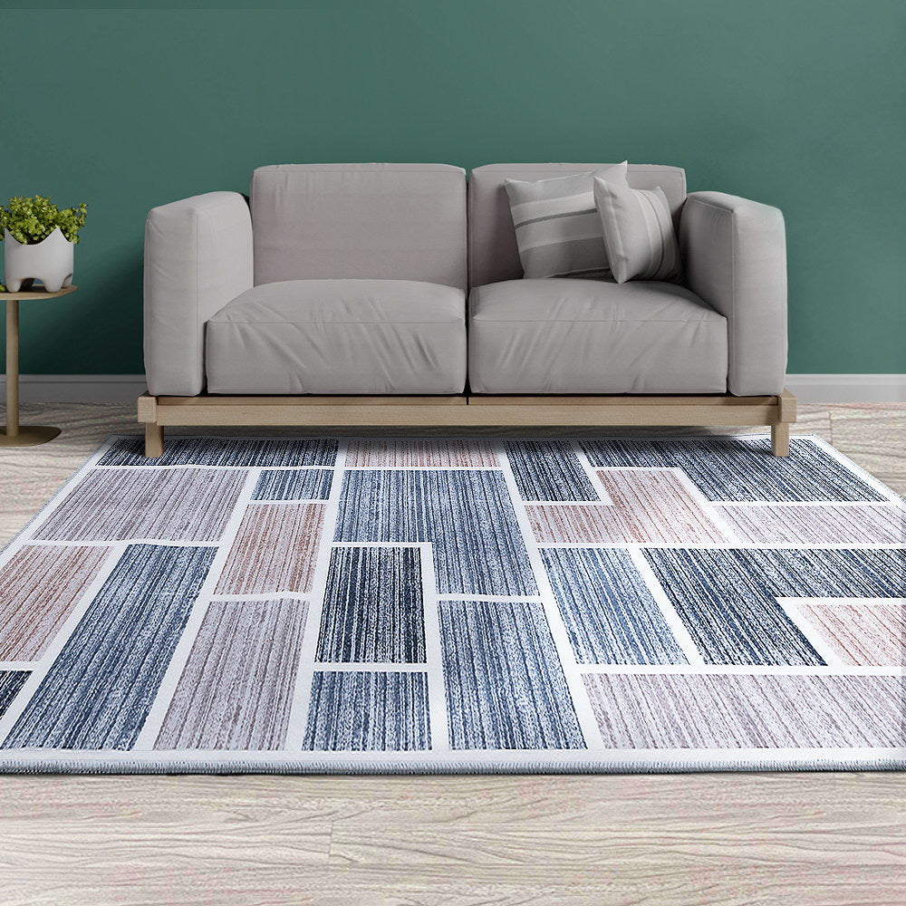 Extra Large Modern Block Floor Rug Area Mat 200 x 290cm - Homecoze